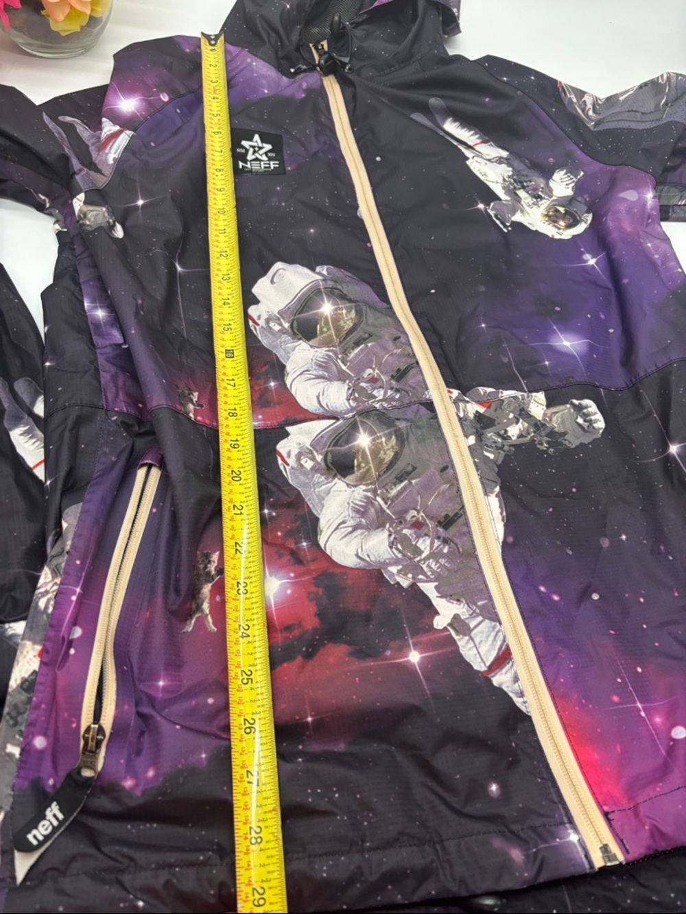 Neff Purple and Black Astronaut Graphic Windbreaker Size Medium - Picture 12 of 12